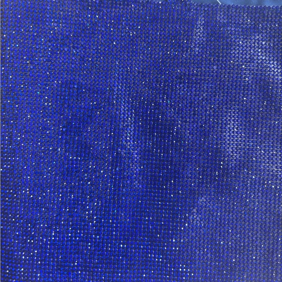 Colbalt Blue Rhinestone Crop Top - Picture 7 of 8